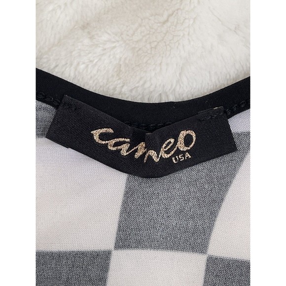 Cameo Women's Dress Maxi Dress Black Checker Mesh Inset Contour Tank Sexy - Picture 6 of 9